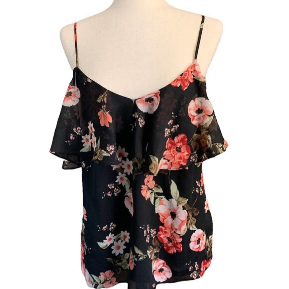 F&F top spaghetti strap blouse.  Drop shoulder flutter sleeve. Size 8 - Picture 1 of 9